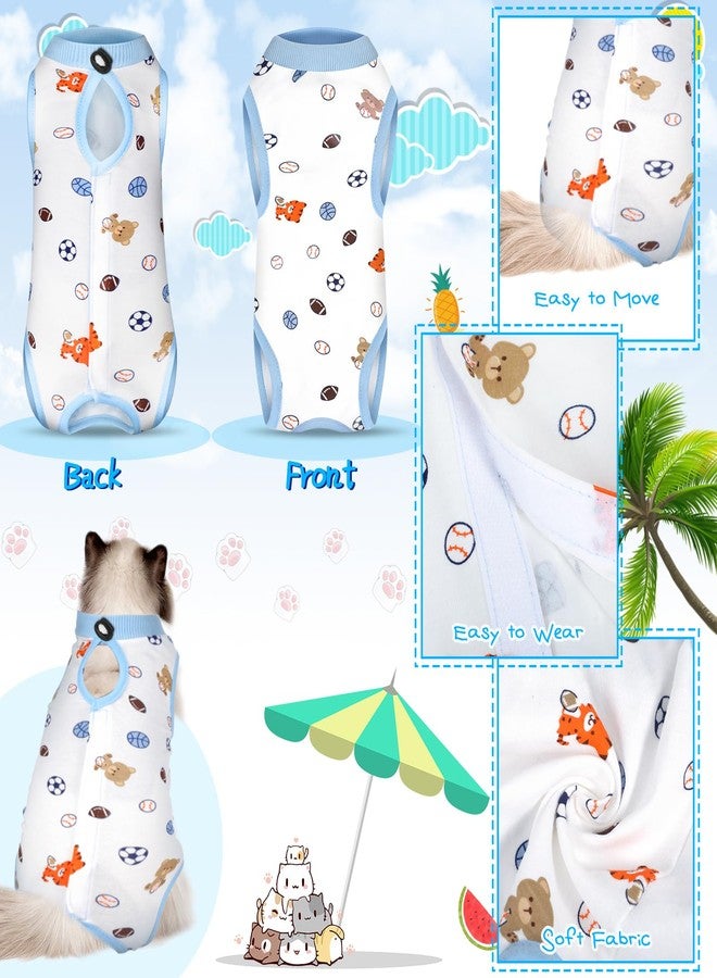 Kacctyen 6 Set Cat Recovery Suit After Surgery Female and Male Cat Kitten Surgery Suit E Collar Alternative Pajama Kitty Clothes for Spay Abdominal Skin Anti Licking(Fruit,Medium) - Image 3